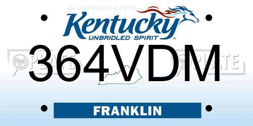 364VDM Kentucky License Plate