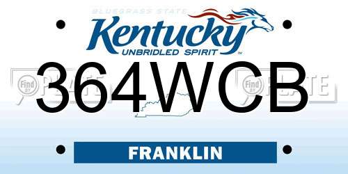 364WCB Kentucky License Plate