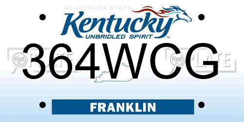 364WCG Kentucky License Plate