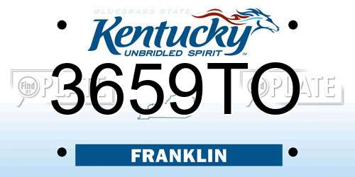 3659TO Kentucky License Plate