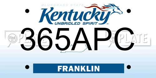 365APC Kentucky License Plate