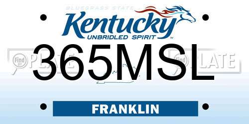 365MSL Kentucky License Plate