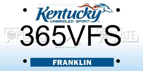 365VFS Kentucky License Plate