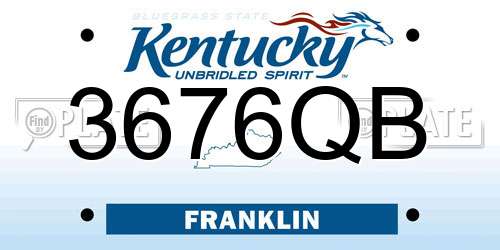3676QB Kentucky License Plate