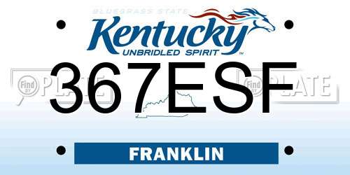 367ESF Kentucky License Plate