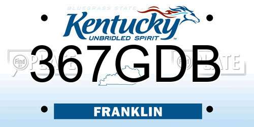 367GDB Kentucky License Plate