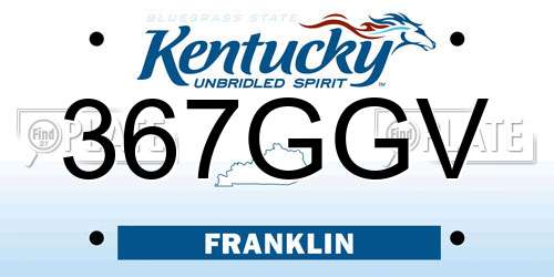 367GGV Kentucky License Plate