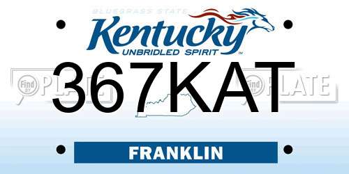 367KAT Kentucky License Plate