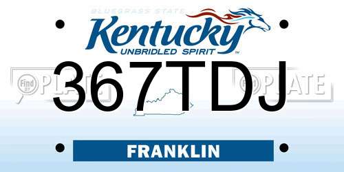 367TDJ Kentucky License Plate