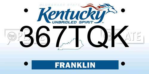 367TQK Kentucky License Plate