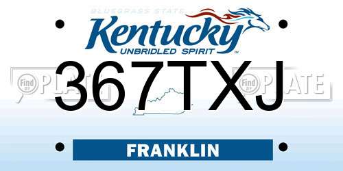 367TXJ Kentucky License Plate