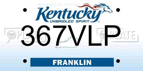 367VLP Kentucky License Plate