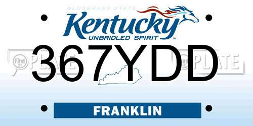 367YDD Kentucky License Plate