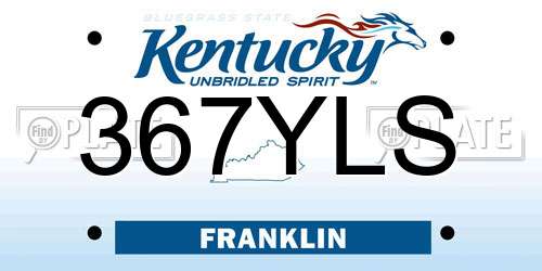 367YLS Kentucky License Plate