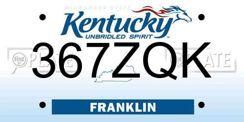 367ZQK Kentucky License Plate