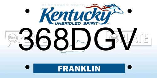 368DGV Kentucky License Plate
