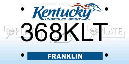 368KLT Kentucky License Plate