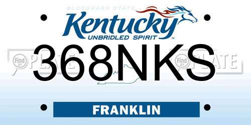368NKS Kentucky License Plate