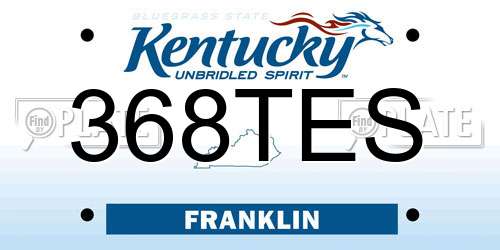 368TES Kentucky License Plate