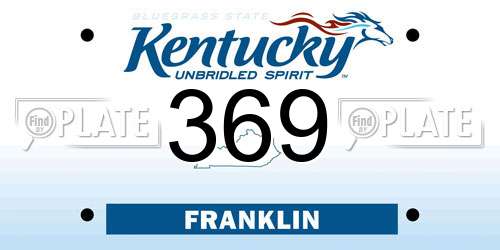 369 Kentucky License Plate