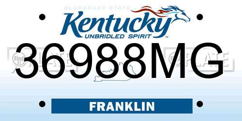 36988MG Kentucky License Plate