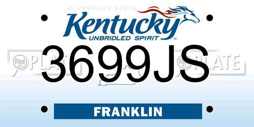 3699JS Kentucky License Plate