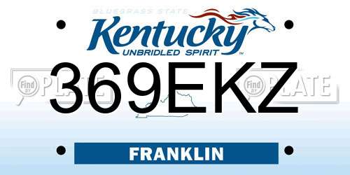369EKZ Kentucky License Plate