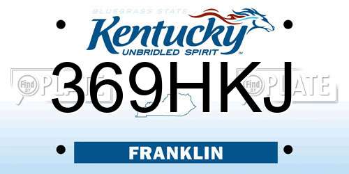 369HKJ Kentucky License Plate