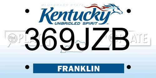 369JZB Kentucky License Plate