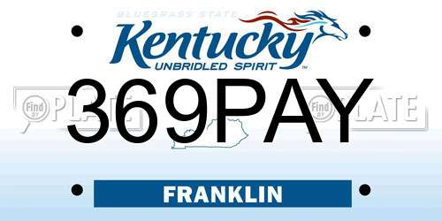 369PAY Kentucky License Plate