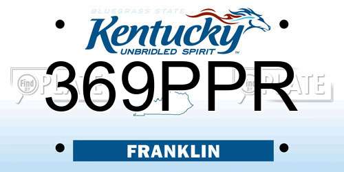 369PPR Kentucky License Plate