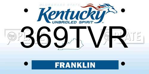 369TVR Kentucky License Plate