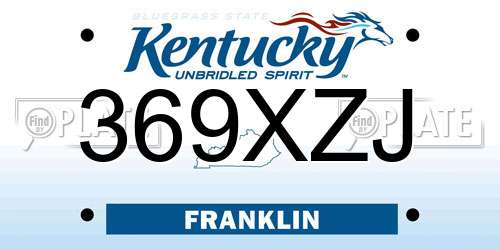 369XZJ Kentucky License Plate