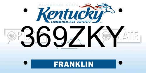 369ZKY Kentucky License Plate