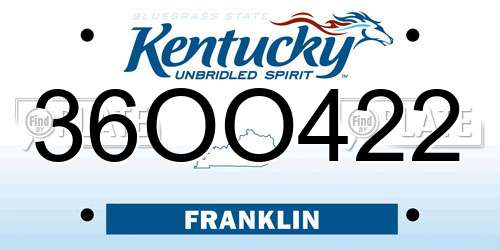 36OO422 Kentucky License Plate