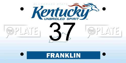 37 Kentucky License Plate
