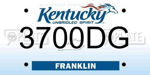 3700DG Kentucky License Plate