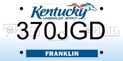 370JGD Kentucky License Plate