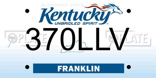 370LLV Kentucky License Plate