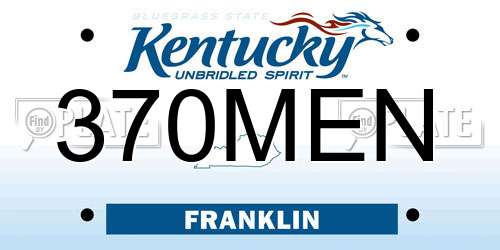 370MEN Kentucky License Plate