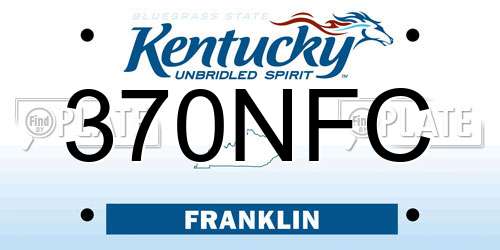 370NFC Kentucky License Plate
