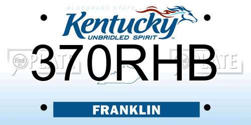 370RHB Kentucky License Plate