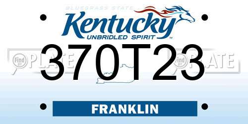 370T23 Kentucky License Plate