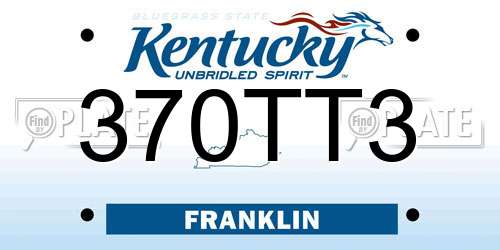 370TT3 Kentucky License Plate