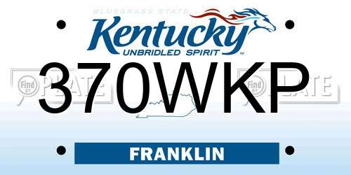 370WKP Kentucky License Plate