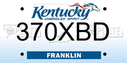 370XBD Kentucky License Plate