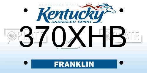 370XHB Kentucky License Plate