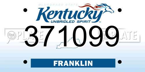 371099 Kentucky License Plate