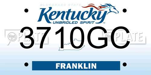 3710GC Kentucky License Plate