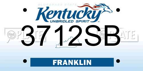 3712SB Kentucky License Plate
